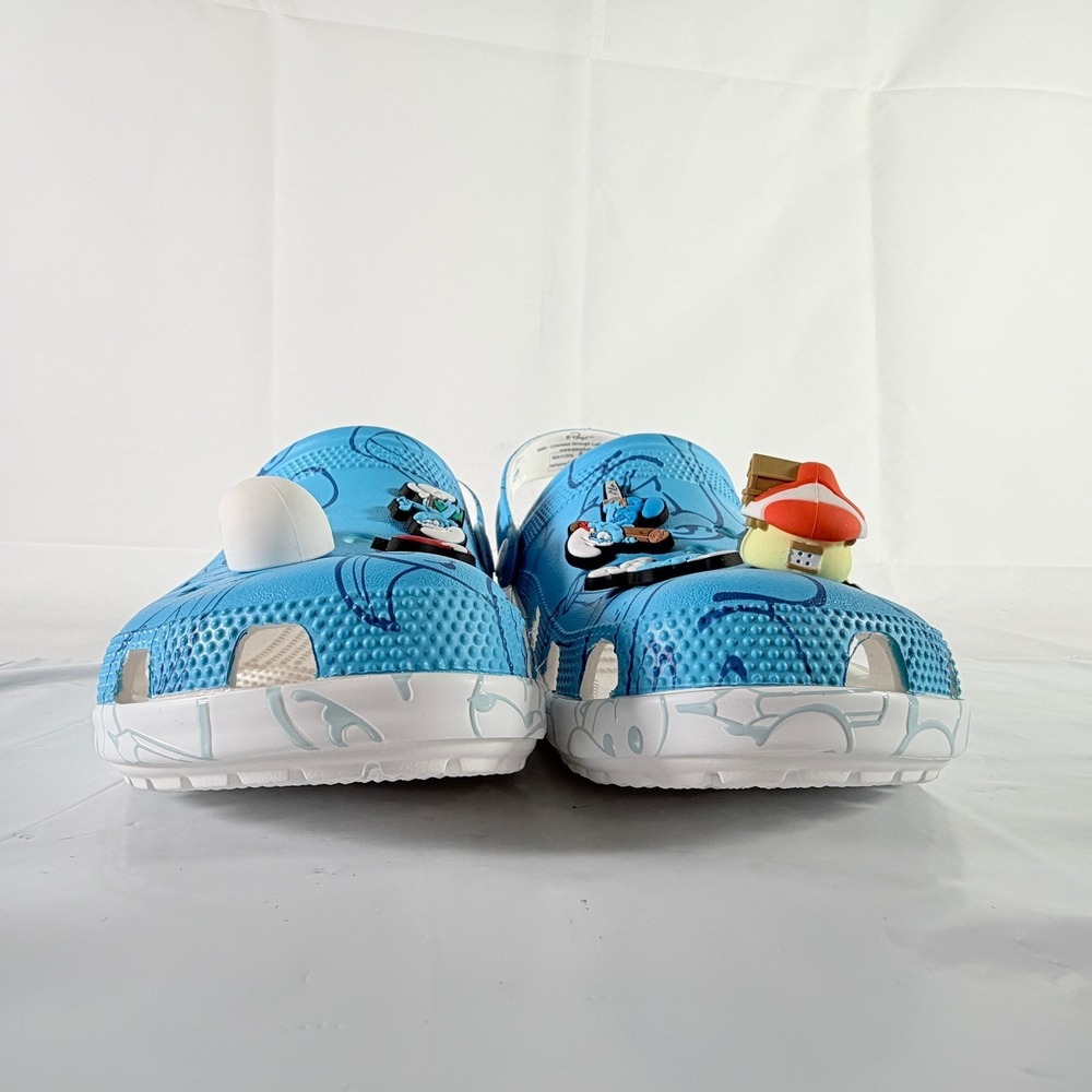 Crocs Smurfs Classic Clog Blue White Adult Men 6 Women 8 Slip On Sandals New - Picture 4 of 8